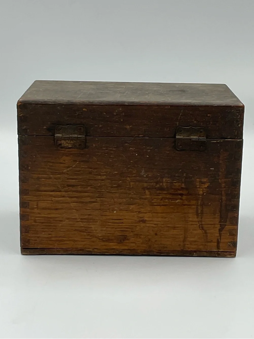 Vintage Wooden Dovetailed Recipe Box Primitive Rustic